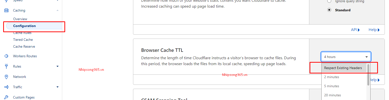 Thiết lập cache trình duyệt