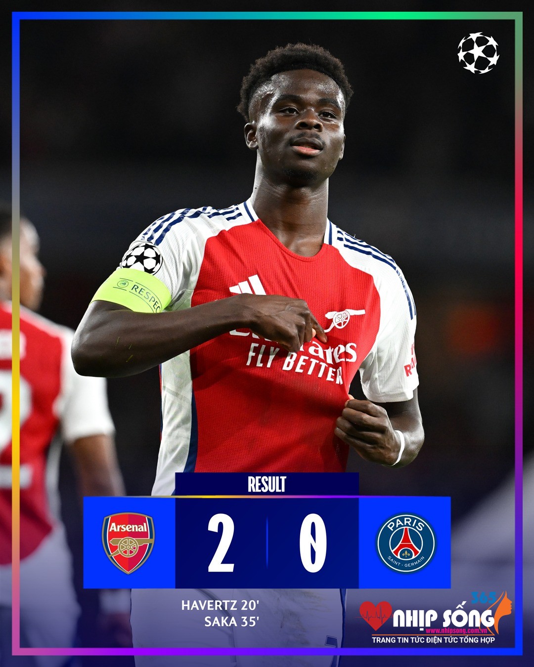 Arsenal giành chiến thắng khá dễ dàng trước PSG.