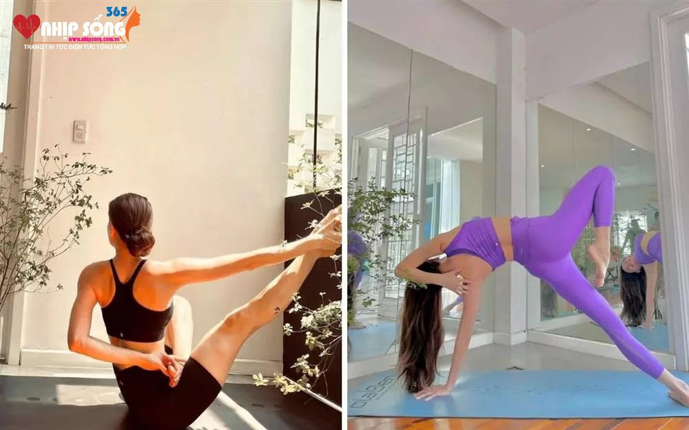 Hồ Ngọc Hà thường xuyên chia sẻ những video tập yoga với các tư thế khó 