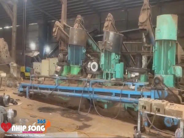 Hiện trường khu vực nam công nhân gặp nạn, tử vong