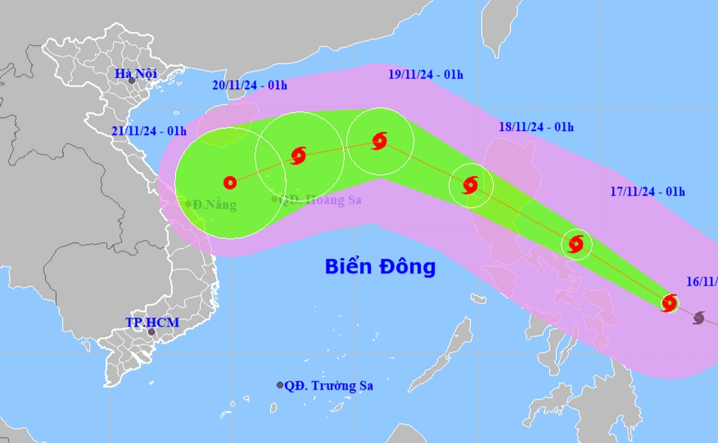 Bão Manyi rất mạnh, đang hướng vào Biển Đông (Ảnh: NCHMF).