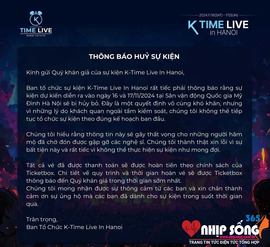 Đại nhạc hội K-Pop bị hủy chỉ 1 ngày sau khi concert "Anh trai vượt ngàn chông gai" cháy vé. Ảnh: BTC