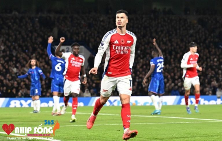 Martinelli mang về bàn mở tỉ số cho Arsenal. Ảnh: Getty