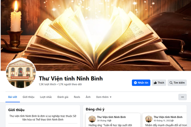 Thư viện tỉnh Ninh Bình trên không gian mạng