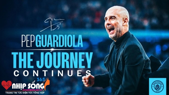 Man City thông báo HLV Pep Guardiola gia hạn hai năm ngày 21/11. Ảnh: Man City