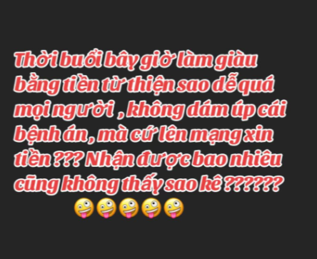 Bài đăng ám chỉ việc làm từ thiện của Hằng Du Mục