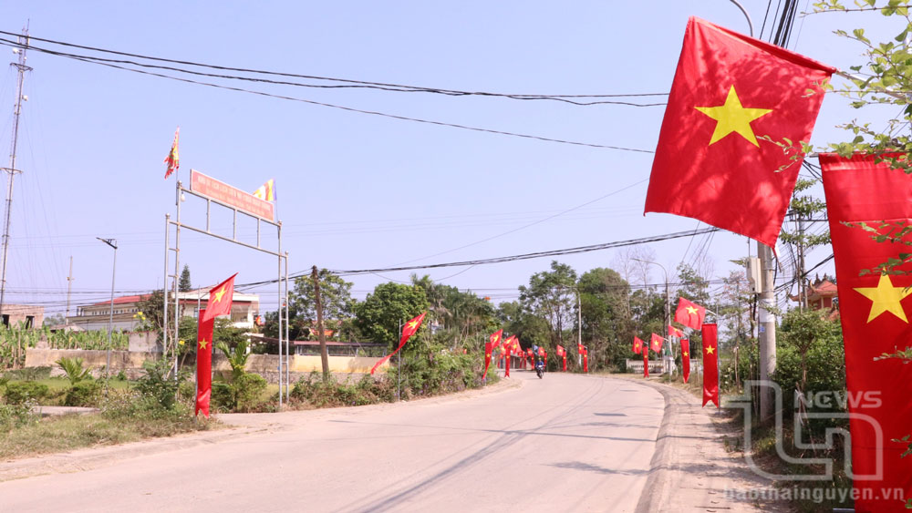 Công trình đường cờ chào mừng Đại hội Đảng bộ xã Thượng Đình (Phú Bình) lần thứ XXVI, nhiệm kỳ 2025-2030, do Ủy ban MTTQ và các đoàn thể xã Thượng Đình thực hiện.