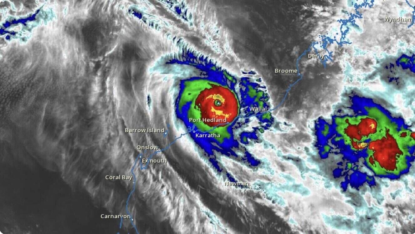 Ảnh vệ tinh siêu bão Zelia ngày 13.2. Ảnh: Australia Bureau of Meteorology