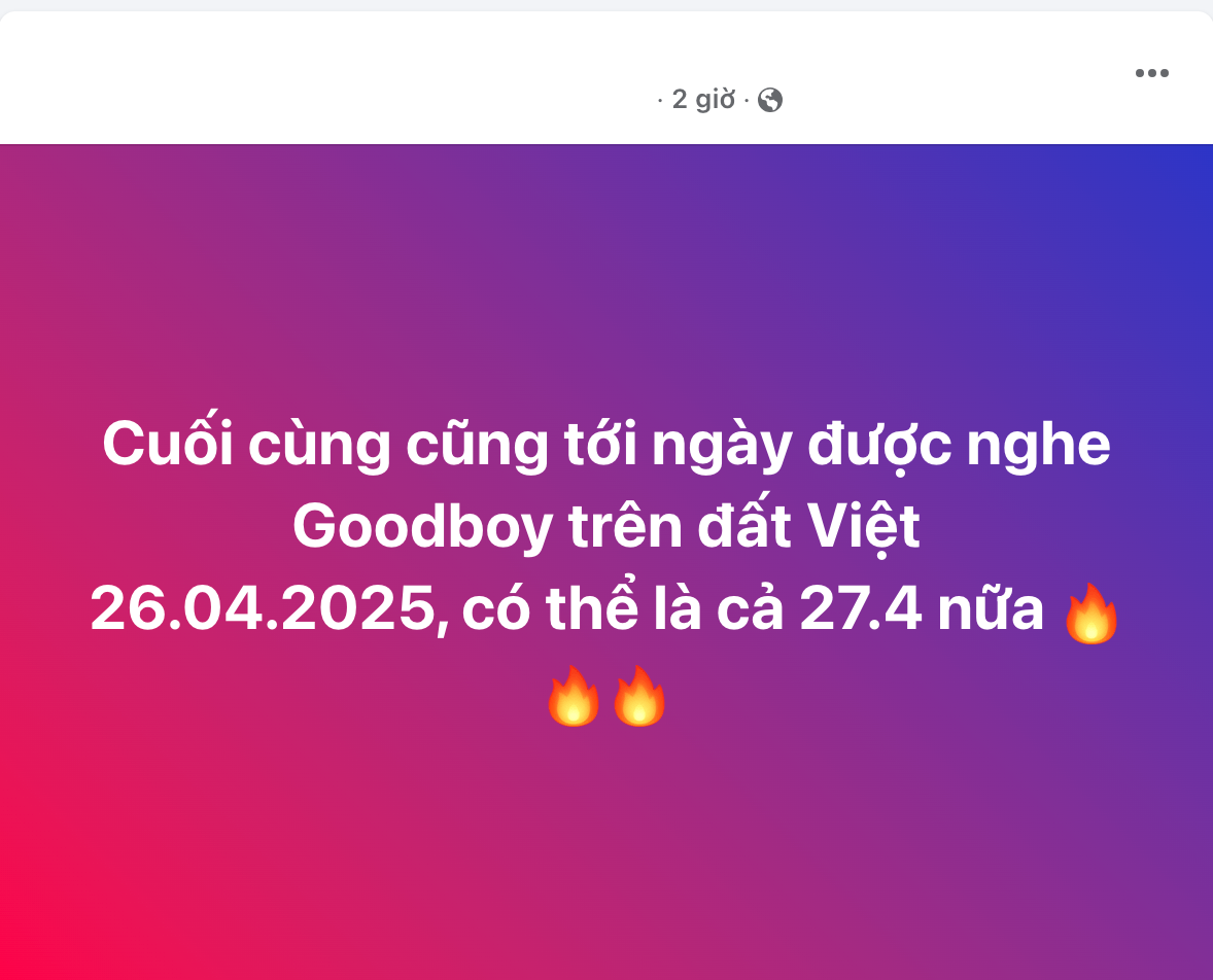 Một bài đăng khác cũng thu hút sự chú ý khi chia sẻ thông tin G-Dragon sẽ đến Việt Nam tổ chức concert vào ngày 26/4 và có thể là cả ngày 27/4