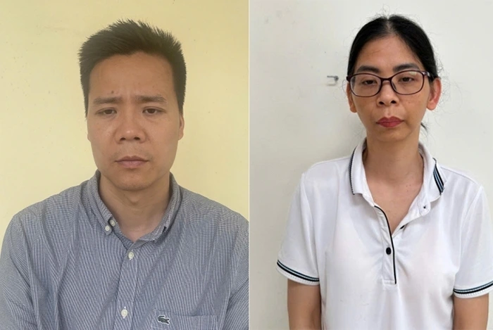 Đối tượng Nguyễn Năng Mạnh và Phạm Thị Hường.