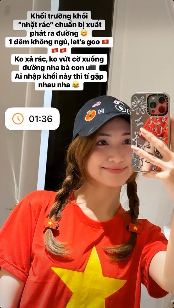 Hoa Minzy vua xuong pho xem dieu binh dieu hanh vua lam khoi truong khoi thay rac la nhat