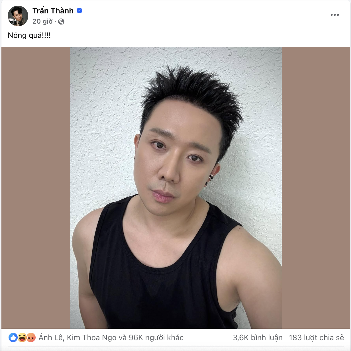 Tran Thanh bat ngo nhan phai bao phan no trong bai dang khoe visual