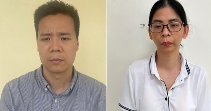 Bắt tạm giam nguyên Cục trưởng Cục An toàn thực phẩm 3 Bị can Nguyễn Năng Mạnh và Phạm Thị Hường - Ảnh: Công an cung cấp
