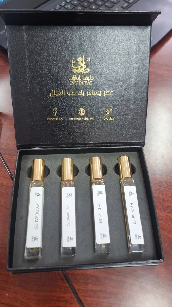 Bình Phước: Phanh phui đường dây sản xuất nước hoa giả trị giá hàng chục tỷ đồng 5 Nước hoa giả ghi "Made in U.A.E" được đóng hộp... trông bắt mắt