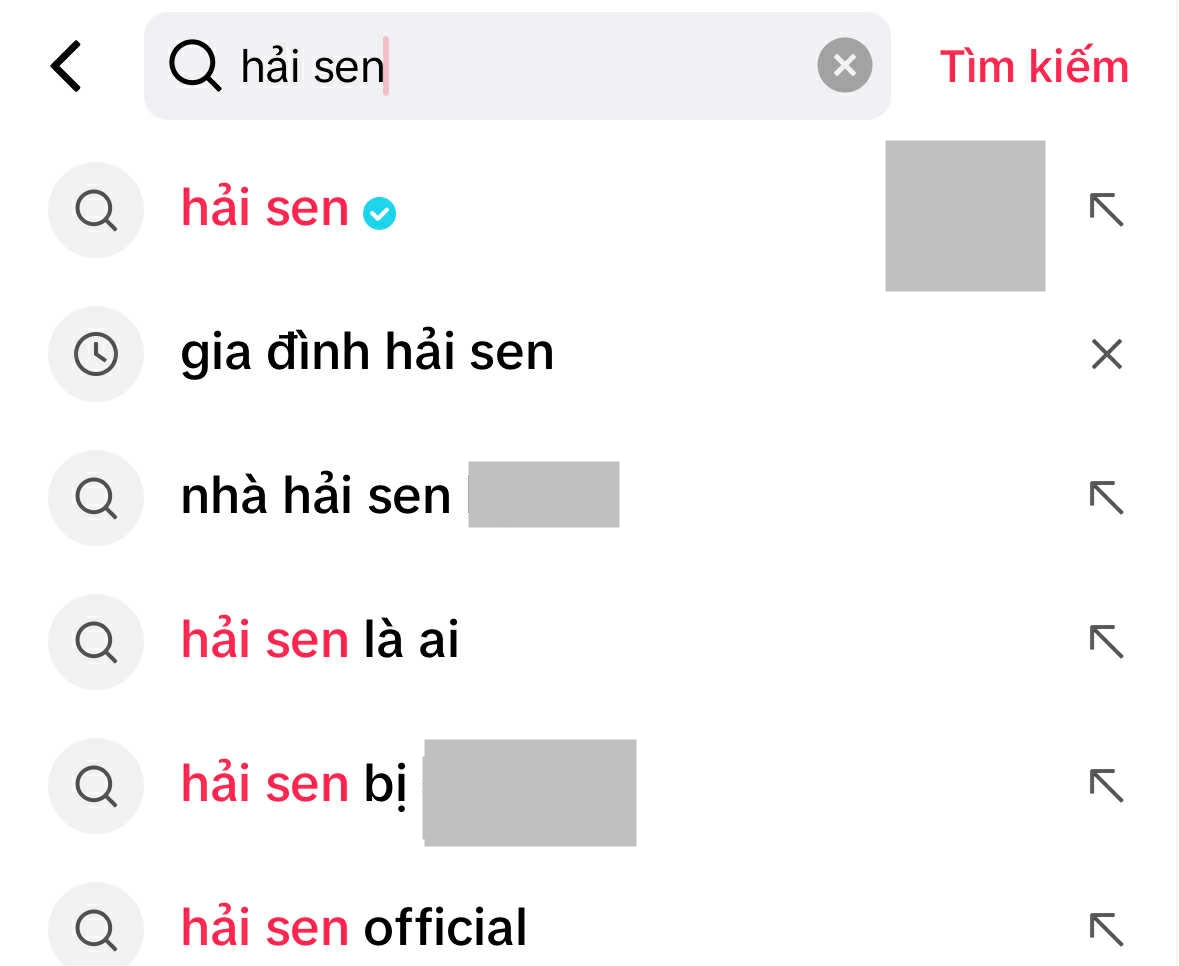 Gia đình Hải Sen bất ngờ "mất tích" khỏi mạng xã hội, giỏ hàng TikTok biến mất không dấu vết 1 "Hải Sen" đang có lượng tìm kiếm đáng kể trên TikTok.