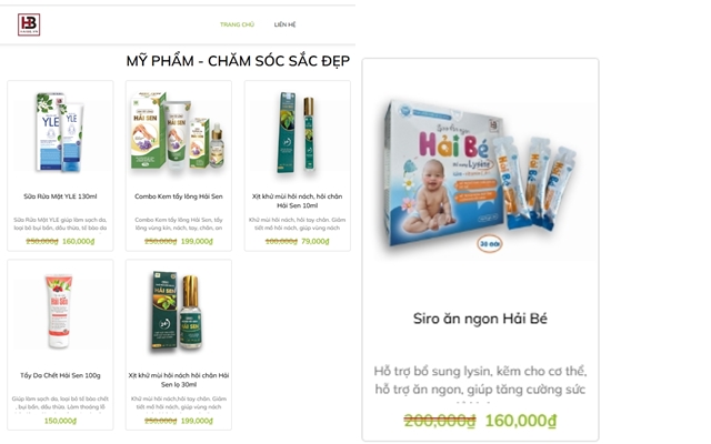 Gia đình Hải Sen bất ngờ "mất tích" khỏi mạng xã hội, giỏ hàng TikTok biến mất không dấu vết 3 Các sản phẩm của Hải Sen vẫn đang được bày bán bình thường trên website chính của công ty TNHH Hải Bé. Đến tôi 1/6, Siro Hải Bé được thông báo đã hết hàng.
