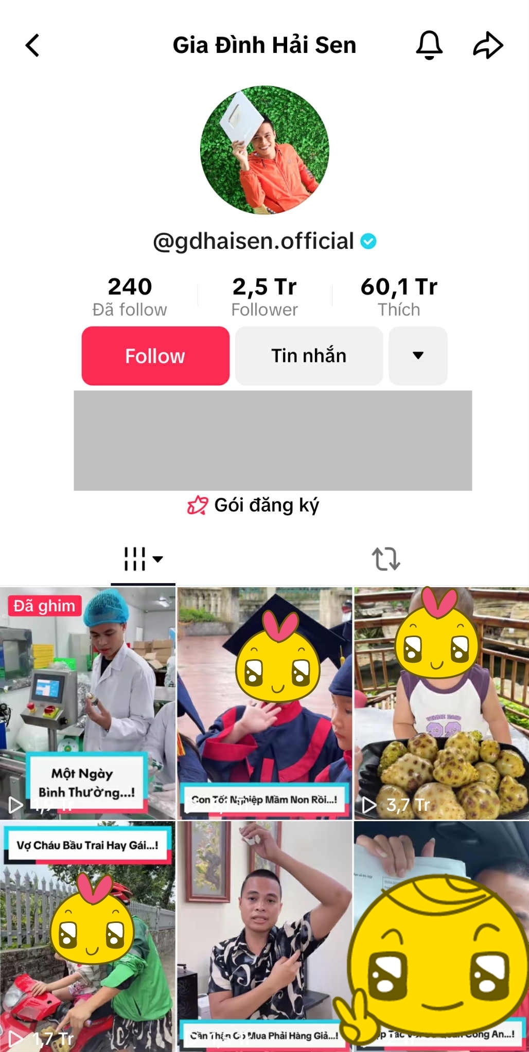 Gio hang tren TikTok cua gia dinh Hai Sen da khong con ton tai