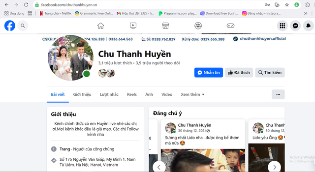 Trang fanpage Chu Thanh Huyen noi ba V.N.H mua my pham Han Quoc nhung khong duoc xuat hoa don