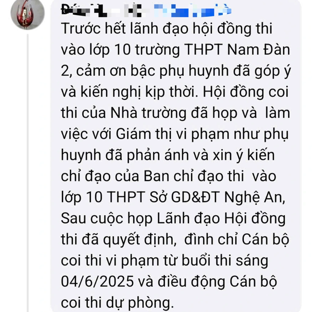 Xôn xao Nghệ An: Giám thị phát ngôn 'học cho lắm cũng làm thuê', phụ huynh bức xúc tố cáo 2 Trên mạng xã hội xuất hiện dòng bình luận được cho là một lãnh đạo Trường THPT Nam Đàn đăng tải (Ảnh chụp lại màn hình).